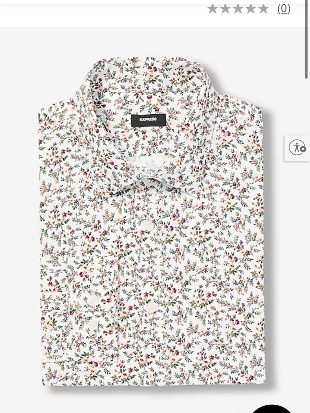 Express Slim Floral Wrinkle-Resistant Everyday Performance Dress Shirt L chalk